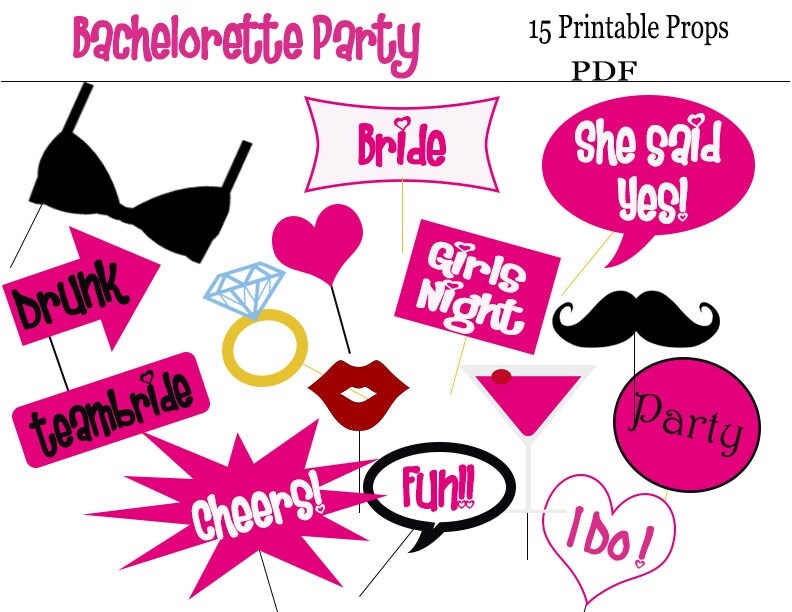Bachelorette Photo booth Props Bachelorette Party Props