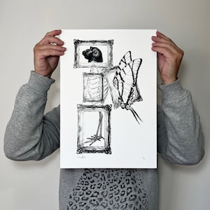Screen Printed Monkey Poster – Fly My Pretties (Medium)