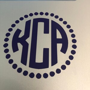 Monogram Decal | Dot Monogram Decal | Circle Monogram | Preppy Monogram