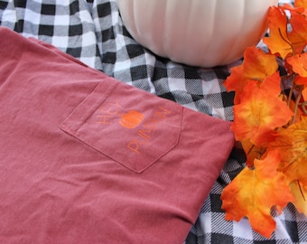 Hey Pumpkin Fall Pocket Tee | Pumpkin Shirt