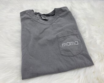 Mom Comfort Colors Pocket Tee | Mother's Day Custom Shirt