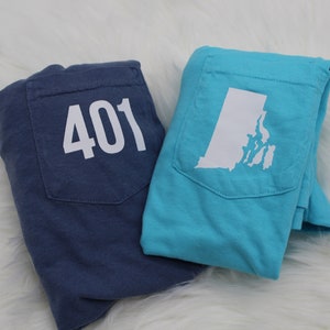 Area Code Comfort Colors Pocket Tee image 3