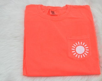 Sunshine Comfort Colors Pocket Tee | Summer Sun Shirt