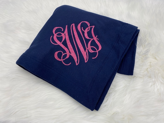 Monogram fleece blanket sale