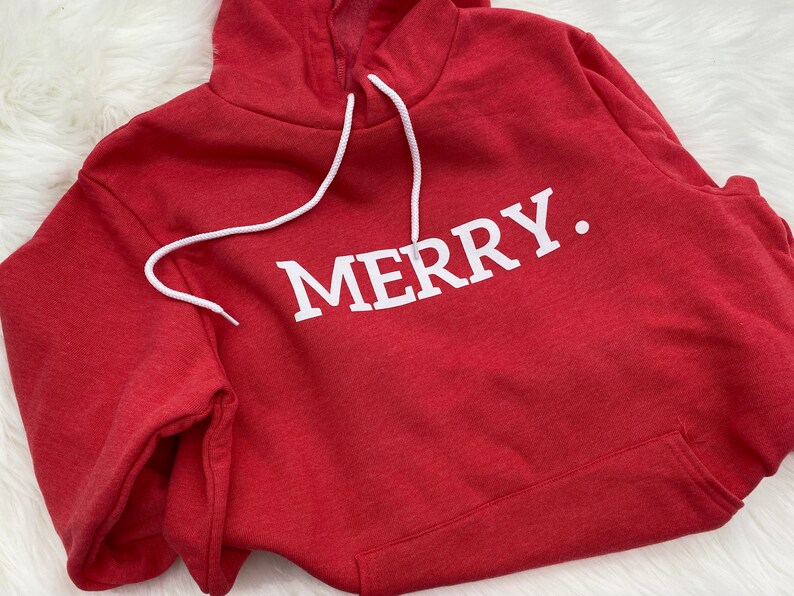 Merry Hoodie Sweatshirt Christmas Sweatshirt image 2