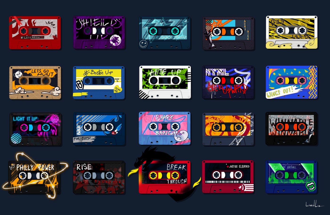 Overwatch League Team Casette Tape Stickers