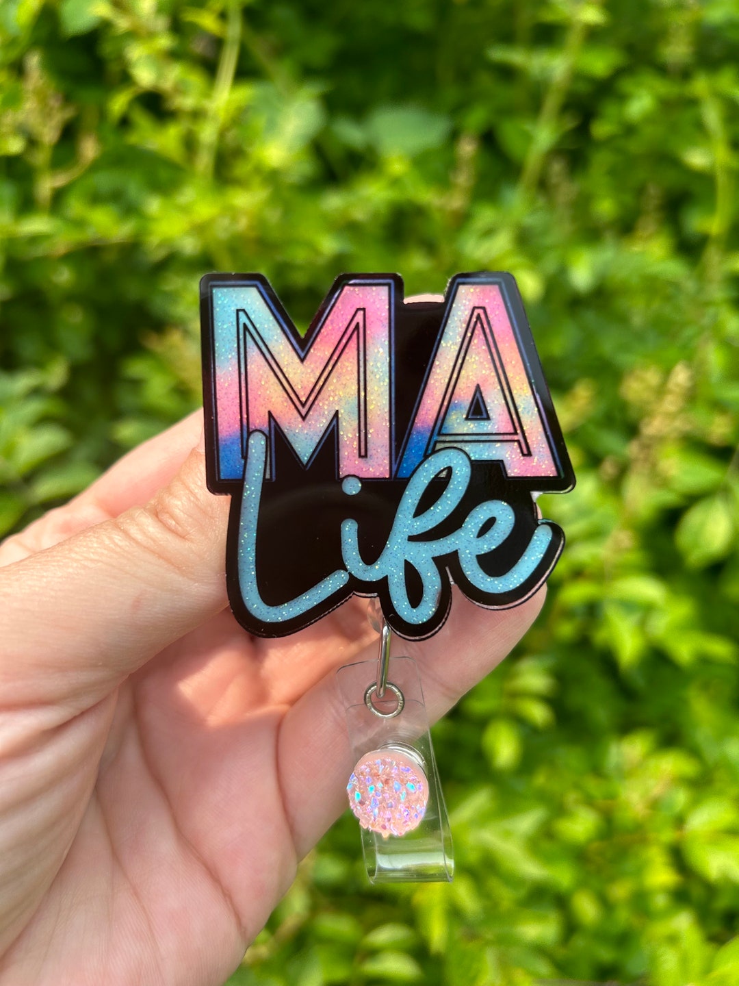 MA Life Badge Reel, MA, Cute Badge Reel, Badge Holder, Retractable Reel,  Medical Assistant, Gift Idea, Medical, Interchangeable 