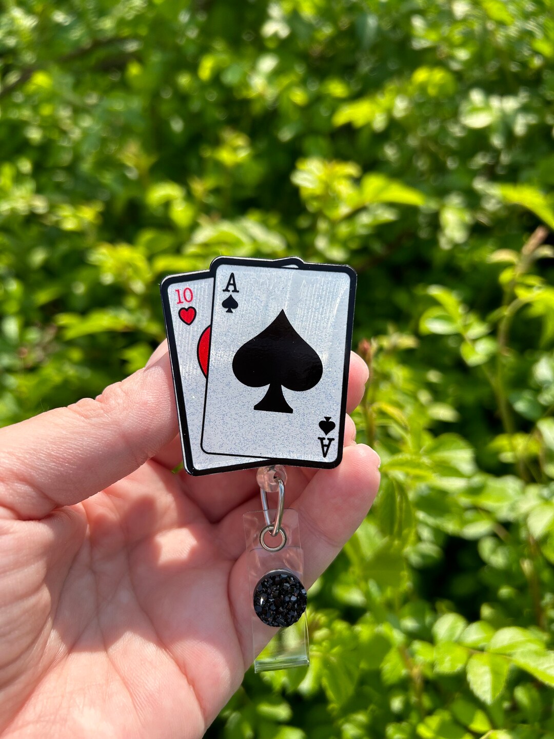 Blackjack Badge Reel, Casino, Blackjack, Retractable Reel, Badge Holder