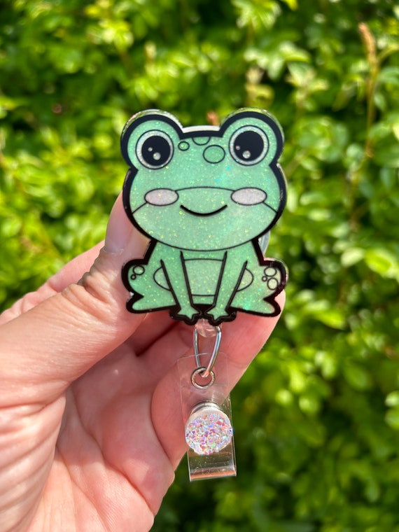 Frog Badge Reel, Frog, Cute Badge Reel, ID Holder, Badge Holder