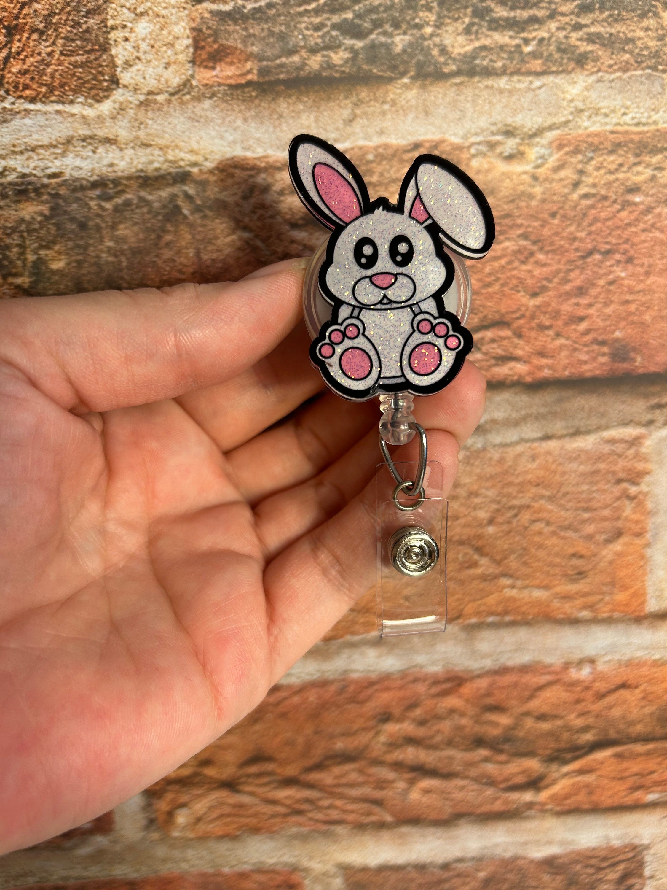 Easter Bunny Badge Reel, Easter Badge Reel, Bunny, rabbit, ID Badge Holder, Retractable Reel, Easter, Interchangeable