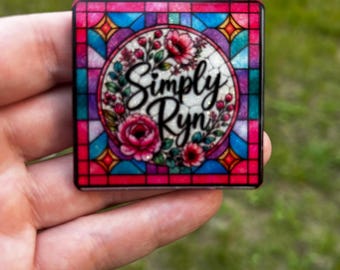 Custom Logo Magnet | Personalized Business Magnet | Faux Stained Glass Logo Magnet | Small Business Branding Gift