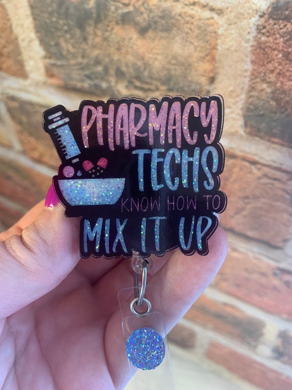 Pharmacy Tech Badge Reel, Cute Badge Reel, Pharmacy, Badge Holder