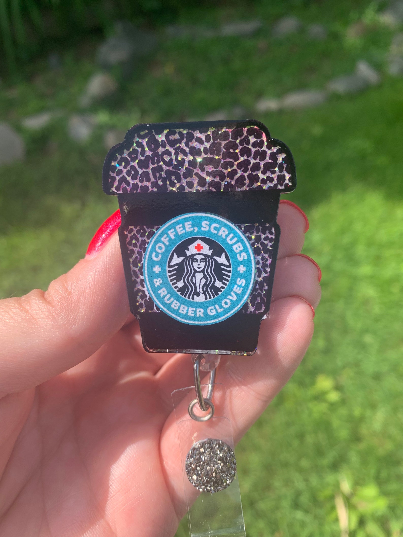 Coffee Scrubs and Rubber Gloves Coffee Badge Reel Badge Etsy