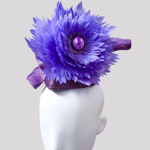 LAVANDA Purple Ombre Mini Cocktail Hat | Handmade Feather Flower Fascinator | Racing & Wedding Millinery