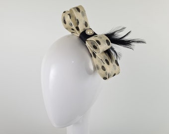 Schwarz & Creme Fascinator, Damen Kopfschmuck, Derby Hut, Ascot Hut, Hochzeits Haarschmuck, Fascinator Hut, Schwarz und Creme Hut - LEAH