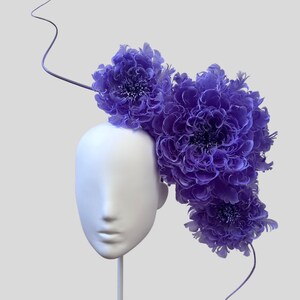 PETALES LILAS PLUMEUX Purple Feather Floral Headpiece | Headband Fascinator | Race Day Millinery