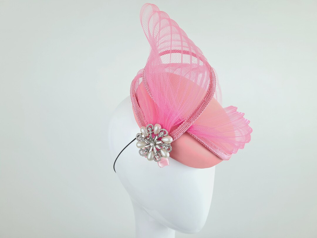 Light Baby Pink Hat Light Pink Fascinator Pink Millinery Etsy UK