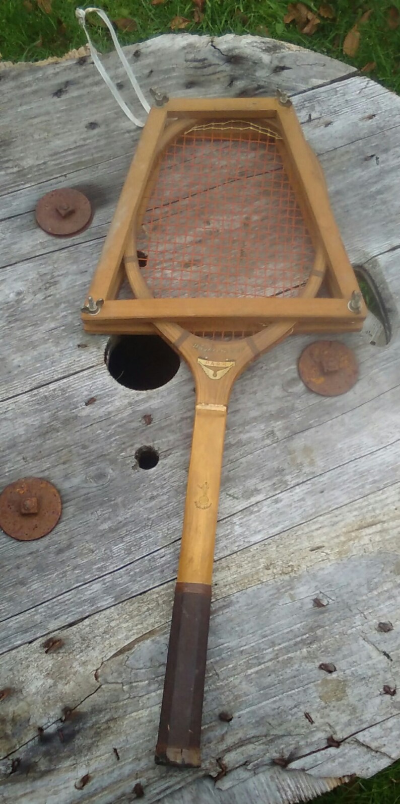 Racket with Racket Press Rare Racket In Mint Condition Tennis Racquet Vintage Wright and Ditson brand Park model Tennis Racket Racquet