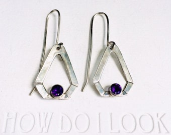 Silver and Amethyst Art Deco Inspired earrings