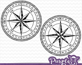 PNG SVG DXF File Nautical Compass Design Digital Download for Cricut ...