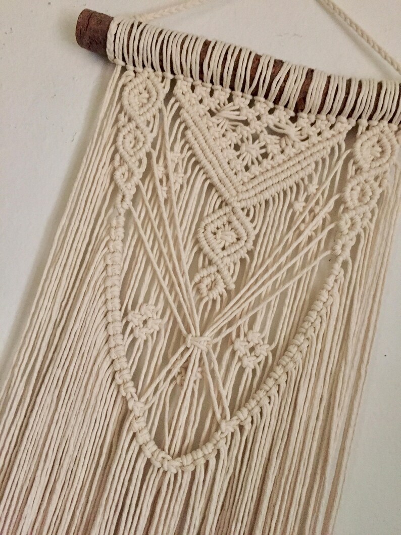 custom wall hanging long macrame natural macrame Medium Macrame Wall Hanging Silversun dip dyed wall decor modern vintage