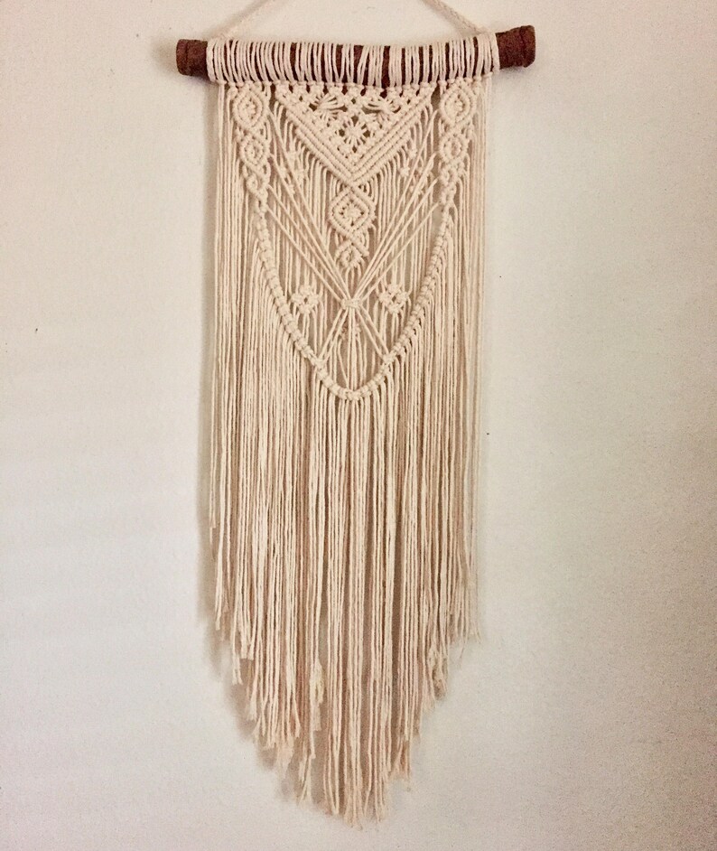 custom wall hanging long macrame natural macrame Medium Macrame Wall Hanging Silversun dip dyed wall decor modern vintage