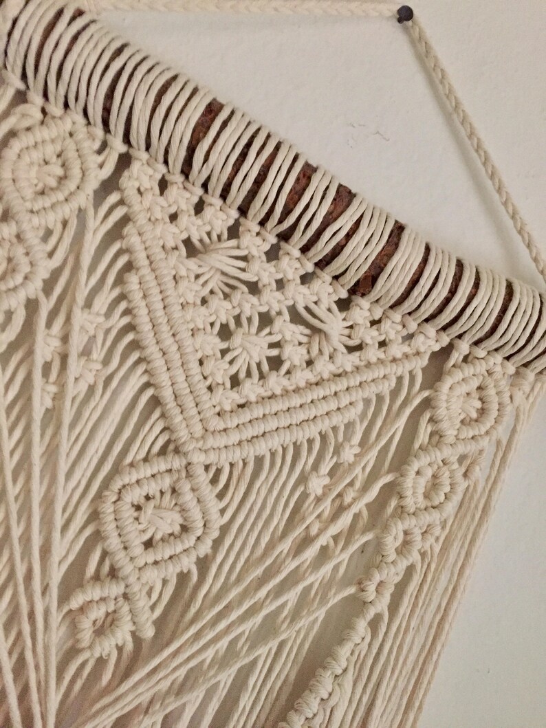custom wall hanging long macrame natural macrame Medium Macrame Wall Hanging Silversun dip dyed wall decor modern vintage