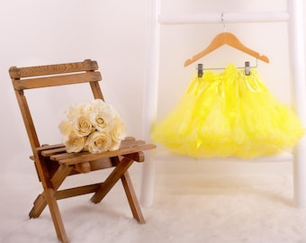 Girls, Sunshine Lemon, Fluffy Pettiskirt Tutu, Birthday Gift, Dancing, Special Occasion, Summer, Bridesmaid Outfit, Gift for Girl