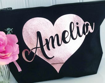 Personalised Make Up Bag/Toilet Bag/Mothers' Day Gift/ Birthday Gift/Gift for Girl/Gift for Mum/Gift for Her/bridesmaid Gift/New Mum Gift