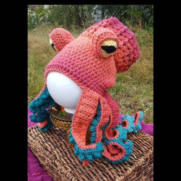 Octopus Hat Kraken oceanic hat crochet hecho a mano personalizado regalo perfecto para todos cabello de sirenita Ursla estética