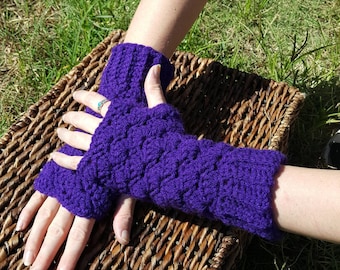 Shell stitch fingerless gloves handmade crochet arm warmers and keyboard gloves perfect for office or gaming. Handmade crochet made to order