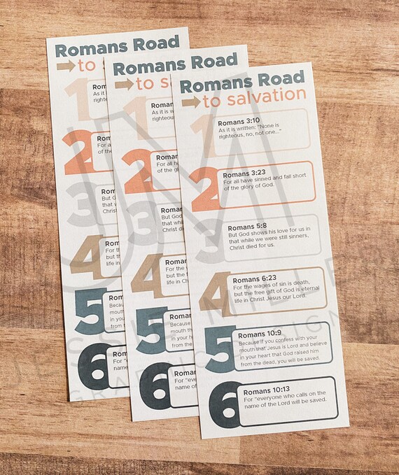 Romans Road Scriptures Printable Bookmark - Etsy
