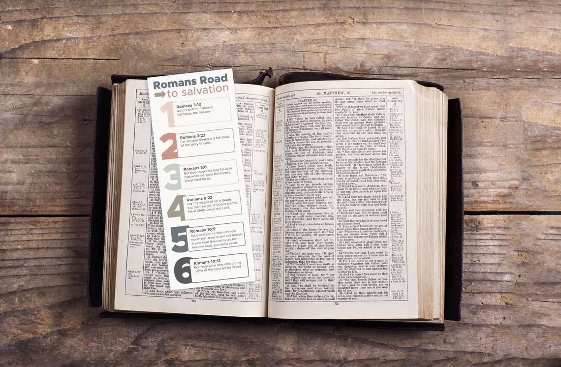 Romans Road Scriptures Printable Bookmark - Etsy
