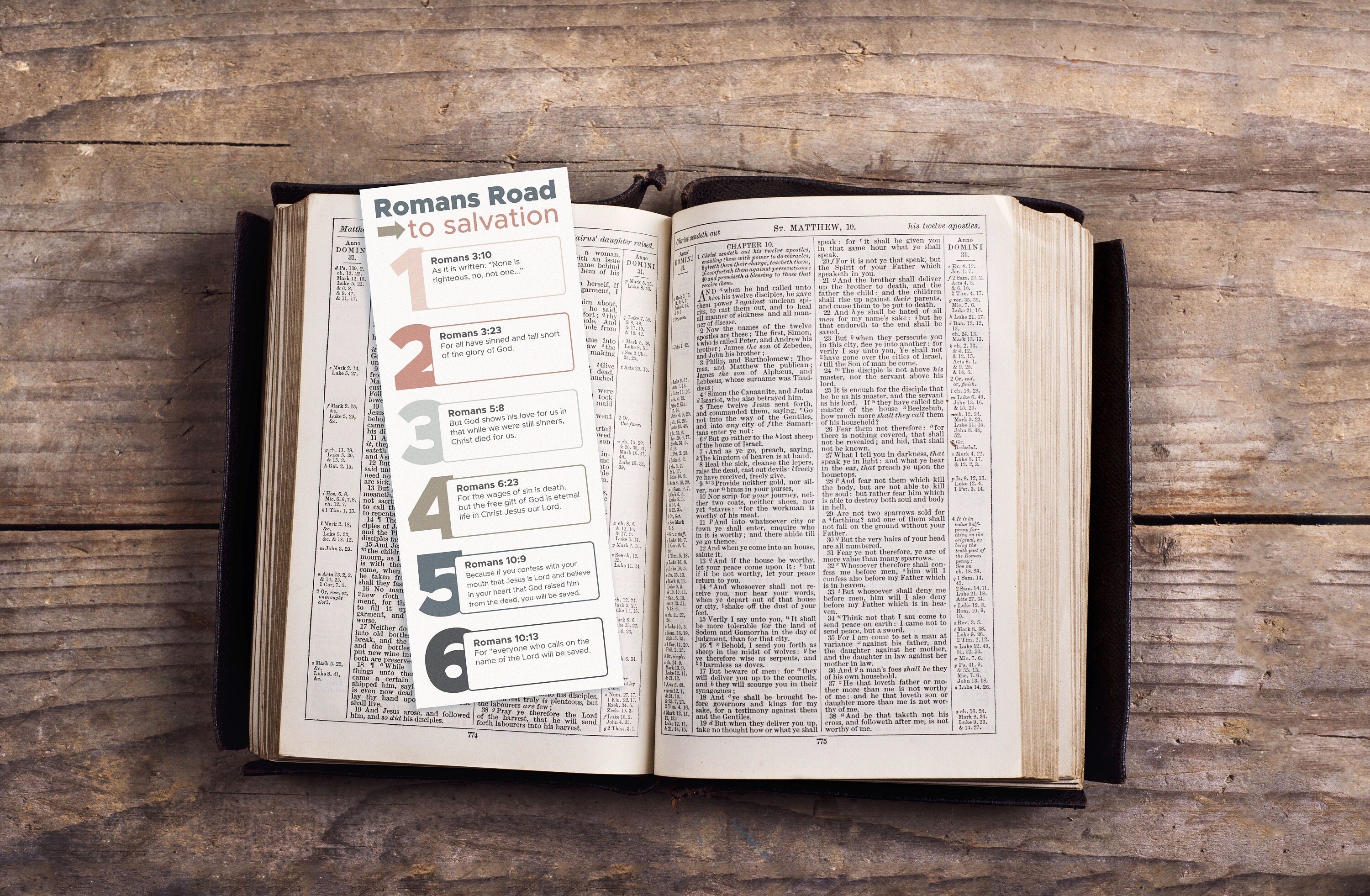 Romans Road Scriptures Printable Bookmark - Etsy