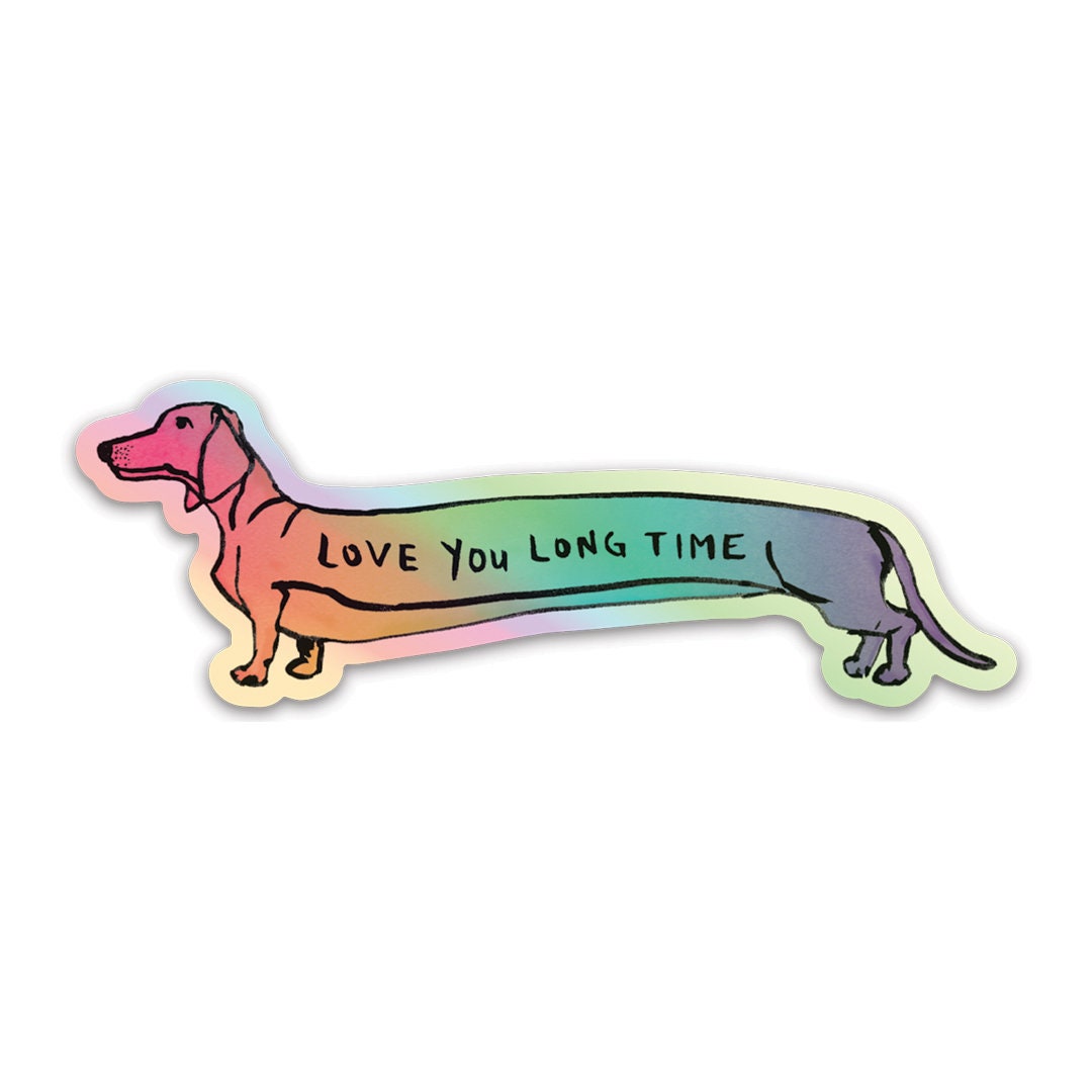 Rainbow Dachshund Sticker - Etsy