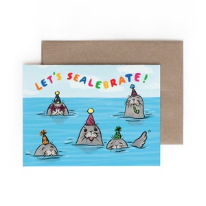 Cartão Let's Sealebrate / Feliz Aniversário / Feito no Havaí