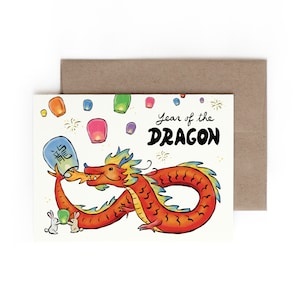 Carte de voeux Année du dragon / Fabriquée à Hawaï