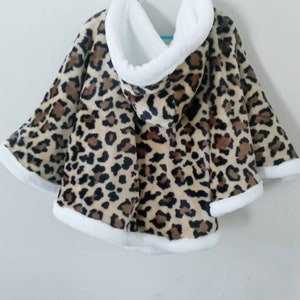 Cheetah Print Winter Fleece Car Seat Poncho Cape