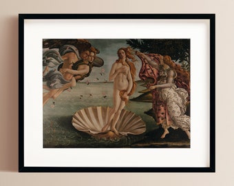 De geboorte van Venus afdrukken | Sandro Botticelli | Museum afdrukbare muurkunst | Beroemde kunst | Italiaans schilderij | Renaissance | Digitaal downloaden