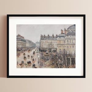 Place du Theatre Français | Camille Pissarro | Printable Wall Art | Vintage Wall Art | Paris Painting | Famous Art Print | Digital Download