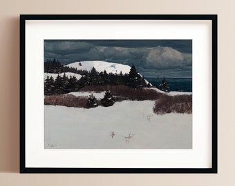 Maine Coast | Rockwell Kent | Museum Printable Wall Art | Snow Art | Vintage Wall Art | Vintage Christmas | Maine Art | Digital Download