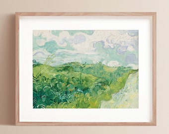 Green Wheat Fields | Vincent van Gogh | Museum Printable Wall Art | Van Gogh | Vintage Art | Famous Art | 19th Century | Digital Download