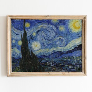 Starry Night Print, Vangogh Painting Print, Vincent Van Gogh Print, Famous Reproduction Art, Starry Night Poster, Downloadable Wall Art