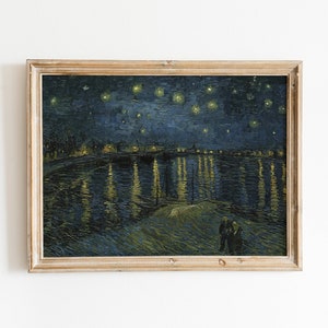 Starry Night Print | Vincent van Gogh | Printable Wall Art | Van Gogh Poster | Vintage Art | Famous Art | van Gogh Art | Digital Download