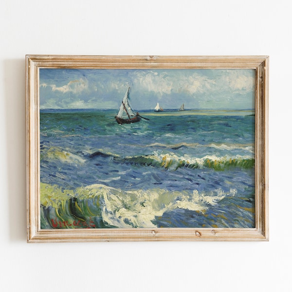 Van Gogh Seascape Print | Printable Wall Art |  Vincent van Gogh | Van Gogh Poster | Vintage Art | Famous Art | Seascape | Digital Download