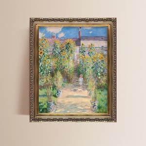 The Artist&#39;s Garden at Vétheuil | Claude Monet | Museum Printable Wall Art | Vintage Wall Art | Famous Art | 19th Century | Digital Download