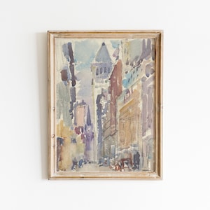Street Scene Watercolor Print | John Marin | Printable Art | Boho Wall Art | Gallery Wall | Instant Download | New York Poster | NYC gift