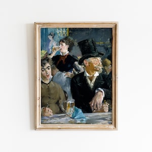 Cafe Print | Printable Wall Art | Edouard Manet | Vintage French Wall Decor | Paris | Impressionist | Digital Download