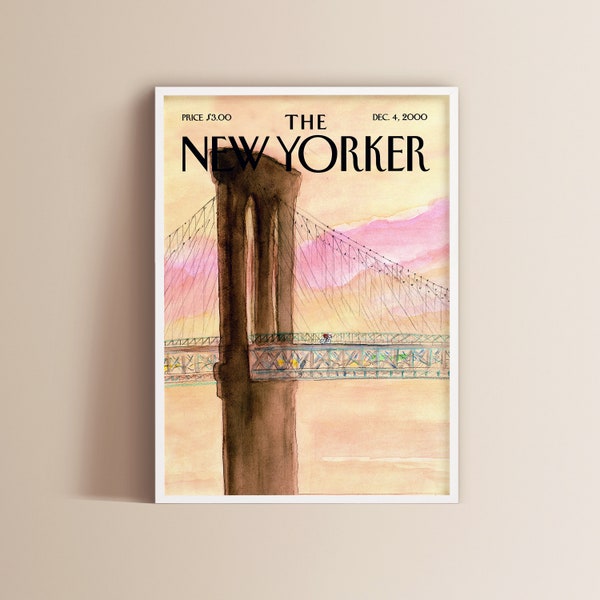 New Yorker Magazine Brooklyn Bridge Cover - Digital Download for Artistic and Inspiring Wall Decor