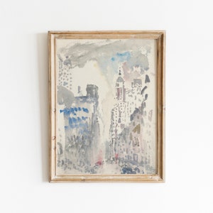 New York City Skyline Watercolor Print - Digital Download for Stunning and Serene Wall Decor